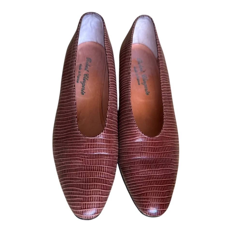 Zapatos de salón Robert Clergerie de cuero para mujer talla 6 zapatos de tacón de 1” diseño a rayas Foto 2 de 4