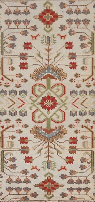All-Over Ivory Heriz Serapi Oriental Area Rug 2' 6'' x 6' 1'' Handmade Wool Carpet