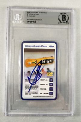 Usain Bolt Signed Trading Card Fastest Man on Earth Beckett BAS 1 COA