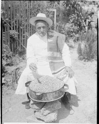 Fred Ramirez Sitting with Mexican Beans 1933 Photo Old Timer Remembers When-Fr