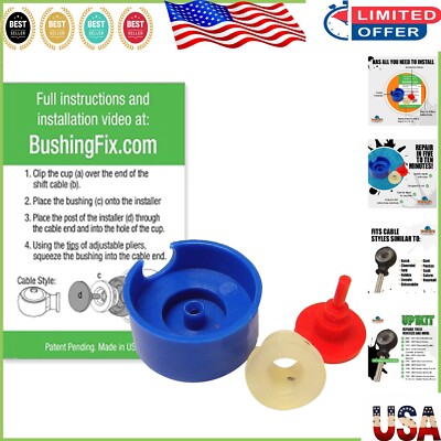 BushingFix Compact Shift Cable Bushing Kit - Compatible with Ford, Chevy & More