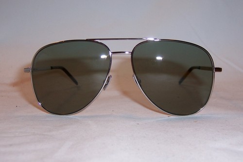NEW SAINT soldes LAURENT SUNGLASSES SL CLASSIC 11/S FOLK-002 SILVER/GREEN AUTHENTIC