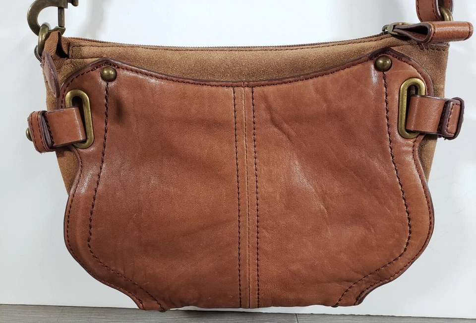 Bolso Bandolera Mujer Perlina New York Marrón Cuero y Gamuza Foto 2 de 4