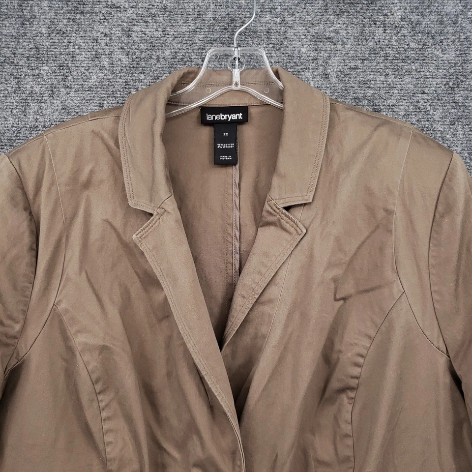 Blazer Lane Bryant Feminino 22 Plus Marrom Jaqueta de Dois Botões Manga 3/4 Entalhada - Imagem 3 de 4