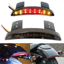 Smoke Rear LED Turn Signal Tail Light Brake Stop For Motorcycle Bobber Chopper