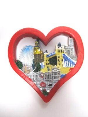 London Magnet Herz Collage Poly Souvenir Great Britain,Neu