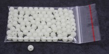 Fishing Beads X100, 6mm, Round, White, Hard Plastic, Glow, Lumo, DIY trace,