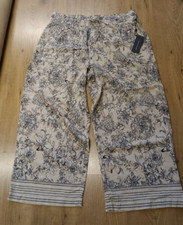 New Women's Tommy Hilfiger Tropical Breeze Floral Beige Blue Color Pants Size XL