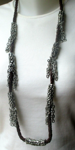 Collier Or Blanc Cascade de Diamants Diamant 0,3ct