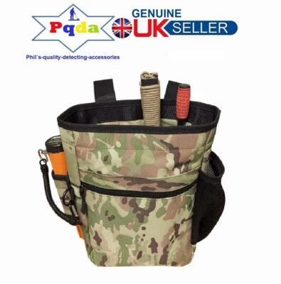 PQDA Metal Detecting Detector Large Heavy Duty Finds Accessory Bag Pouch + Eyelet NEW