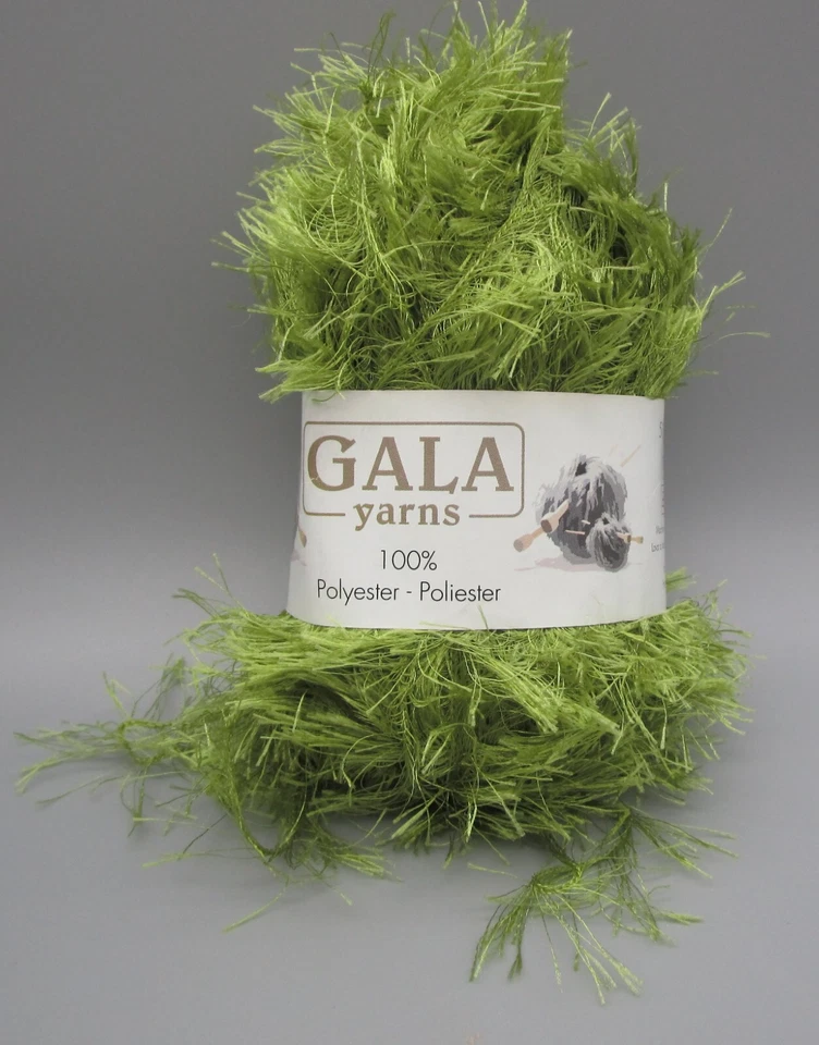 HILOS GALA ~ 7 madejas verde oliva poliéster tejido e hilo de ganchillo ~ 1,76 oz cada una Foto 3 de 4