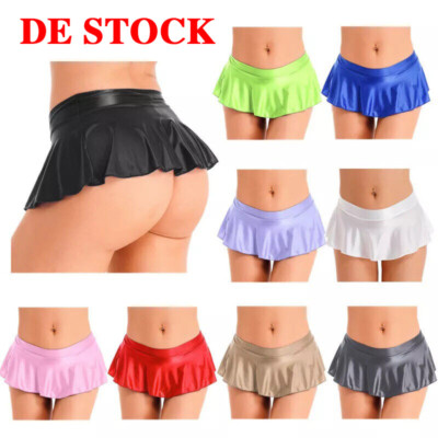 DE Damen Schulmädchen Minirock Sexy Mini Rock Dessous Kurz Röcke Faltenrock