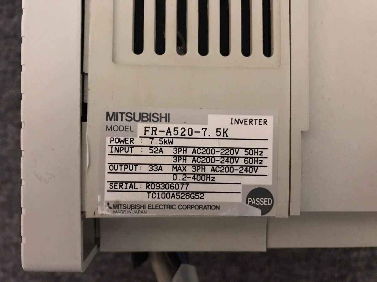 FREQROL-A500 MITSUBISHI FR-A520-7.5K INVERTER 7.5Kw 10HP 33A FREQROL-A500 MITSUBISHI FR-A520-7.5K INVERTER 7.5Kw 10HP 33A
