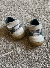 Stride Rite Boys Kylin Leather Sneakers 3M Grey/Green Soft Motion Strap Sports