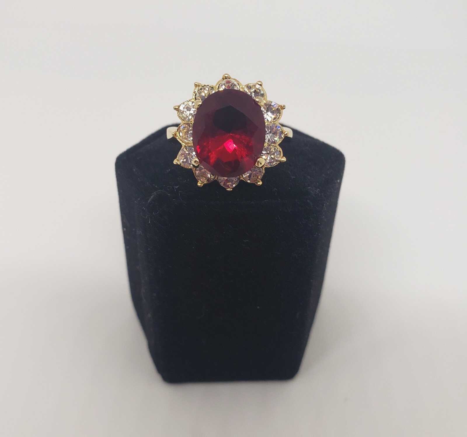 Simulated Ruby or Garnet Ring Size 5.75 - image 6