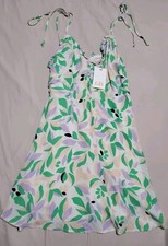 GB Junior Spaghetti Strap Ruffle Neck Sleeveless Floral Print Mini Dress Size M 