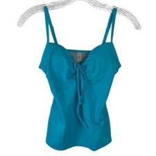 Victoria's Secret Tankini Top 32A Turquoise Blue Demi Pad Cups Underwire