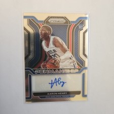 Aaron Henry Rookie Penmanship 2021-22 Prizm Basketball RP-AHN 76ers  RC Auto