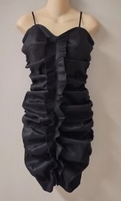 Calvin Klein Black Ruched Strapless or Straps Bodycon Wiggle Dress 10 M