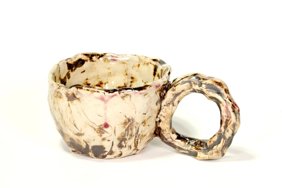 Art Cup mug ceramic stoneware Höhle Lascaux Unique sign Prof em Loeschner-Gornau - Image 2 of 4