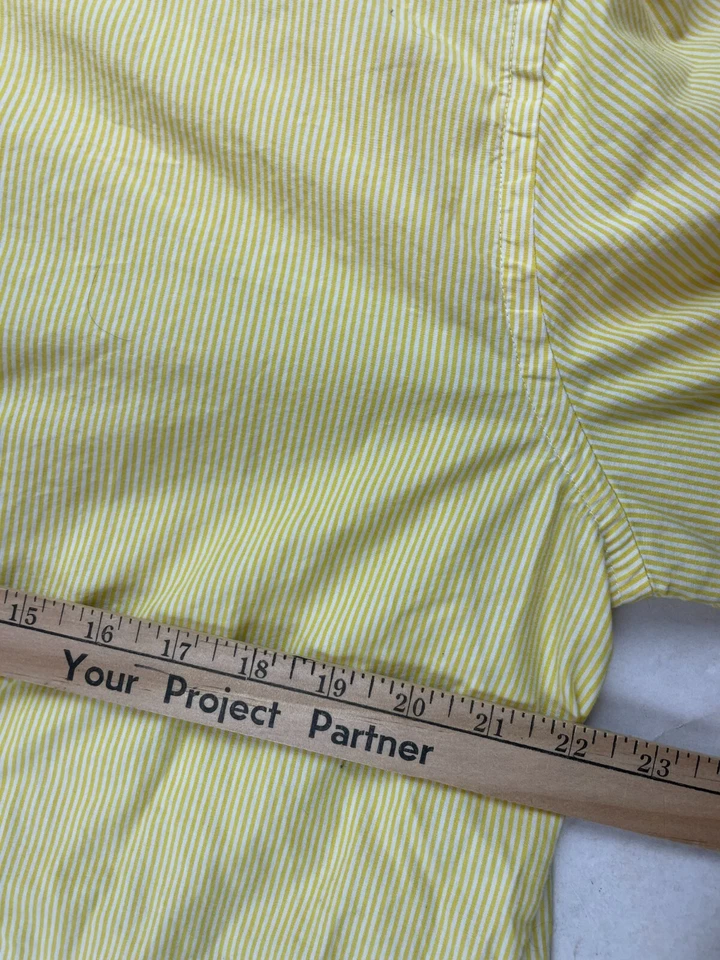 Gap Premium Shirt Men's Size XL Yellow Striped Long Sleeve Slim Fit Button Up - Image 3 of 4