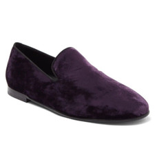 Dolce & Gabbana Mens Velvet Slippers Loafer Shoes Moccasin Purple Size 9 - Italy