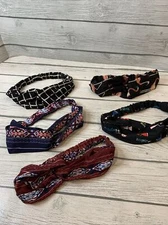 5 Bandana Headband Elastic Hairband Yoga Boho Twisted HeadWrap Fashion Knotted