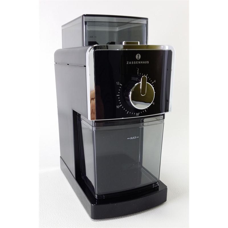 Elektrische Kaffeemühle Zassenhaus Kingston schwarz Scheibenmahlwerk