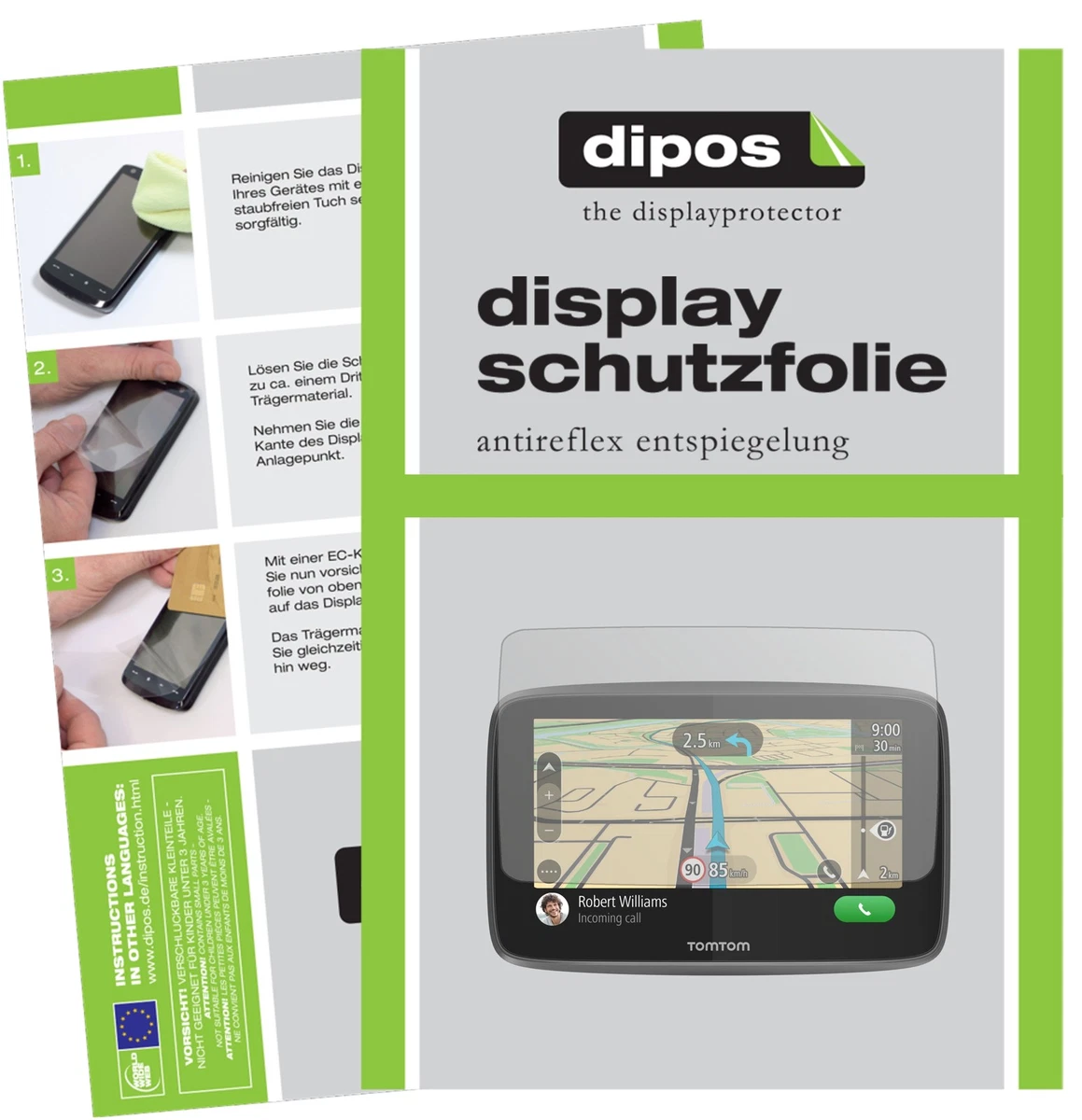 dipos I 4x Pellicola Protettiva compatibile con TomTom Go