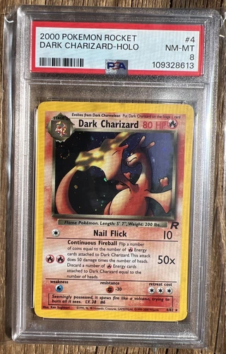 Pokemon PSA 8 NM-MINT 2000 Dark Charizard Team Rocket Holo Card