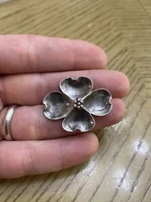 Vintage Stuart NYE dogwood Floral sterling silver brooch pin