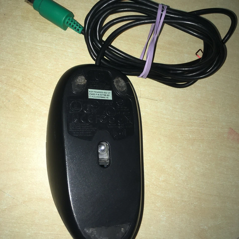 HP Optical Wired PS/2 Mouse  - Black - used - Image 3 of 4