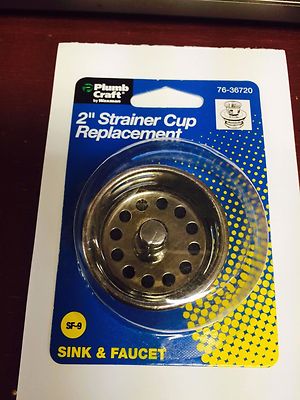 Sink & Faucet, Strainer Cup Replacement 2'' to 2-1/2'', Plumb Craft, Part#76-36720