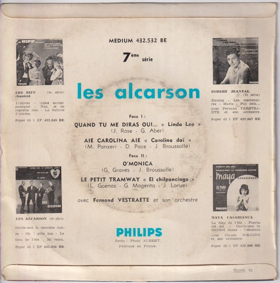 LOS ALCARSON - FR EP - QUAND TU ME DIRAS OUI... + 3 - Photo 2/2