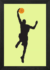 Silhouettes of basketball Framed Wall Art Poster Canvas Print Picture