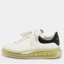 Alexander McQueen White Leather Oversized Lace Up Sneakers Size 40