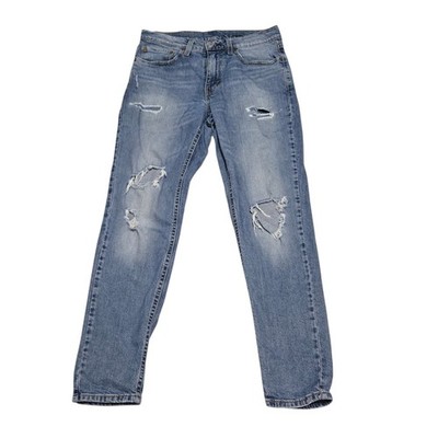 Levi s 531 Athletic Taper Distressed Jeans  Womens W32 L32 Light Wash Denim