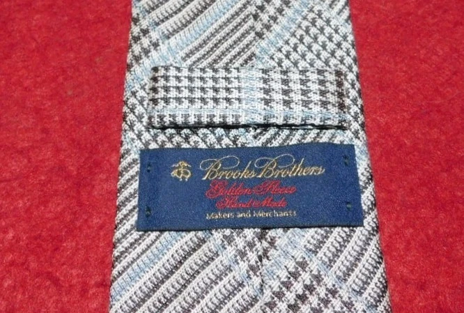 CORBATA BROOKS BROTHERS POLAR DORADO AZUL CLARO/MARRÓN A RAYAS TODA LANA - CORBATAS PARA EL CUELLO. Foto 3 de 3