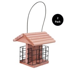 Red Cedar 2 Cake Suet Station Wild Bird Suet Feeder 2 Pack