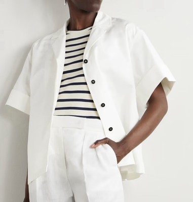 JIL SANDER Cotton-poplin shirt Off White Women s Size 40 US 8