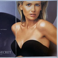2000 Victoria's Secret Lingerie 2 pg PRINT AD Daniela Pestova Strapless Body