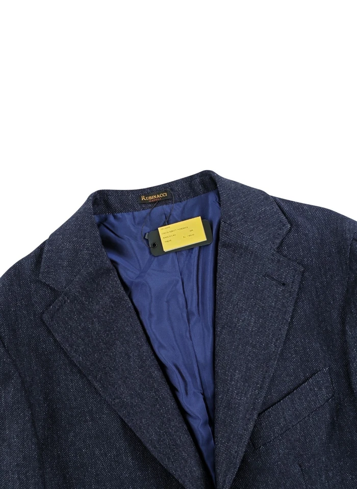 $2200 RUBINACCI NAPOLI Blue Unlined Jacket Blazer 100% Cashmere Made in Napoli - Image 4 of 4