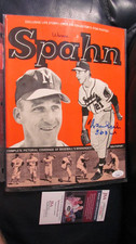 Warren Spahn signed Magazine JSA Certified
