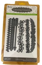 New embossing essentials 6 pc set leaves borders emboss stencil Lot Darice