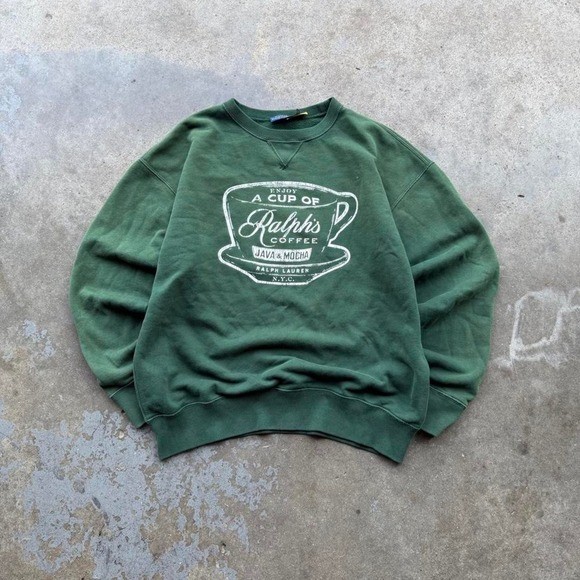 Polo Ralph Lauren Coffee Crewneck Sweatshirt size L image 2