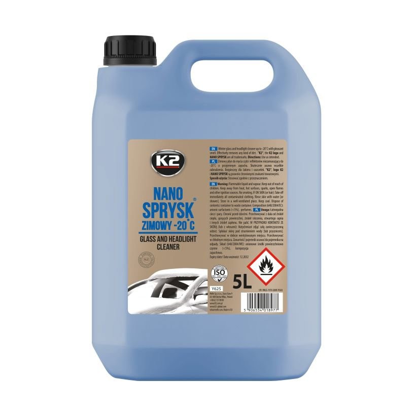 K2 NANO Scheibenfrostschutz Zitronen 5L -20°C Klarblickschutz - Image 3