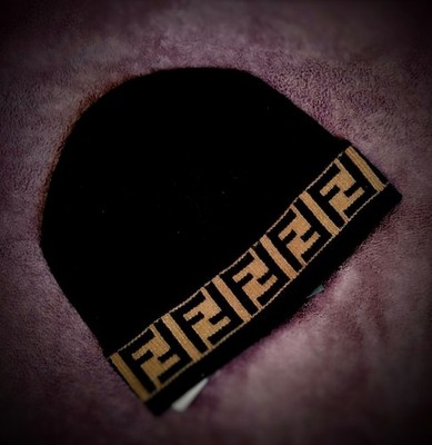 AMAZING FF Motif Trim FF LogoFendi Unisex Black/Brown Knitted New