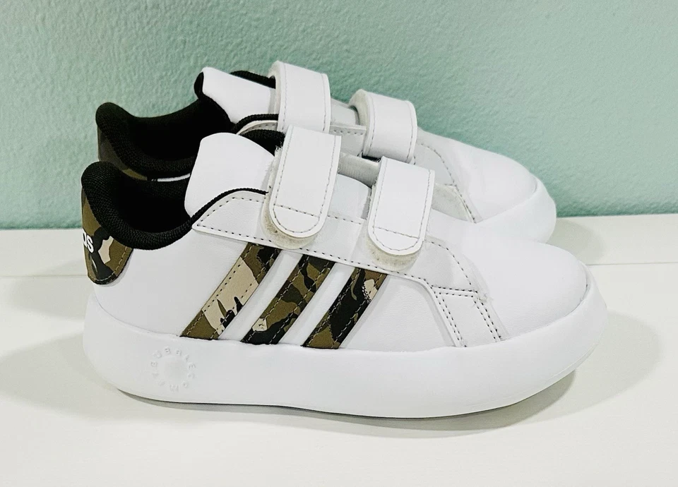 Adidas Grand Court 2.0 Toddler Sneakers ‘White/Camo Size: 10C - Image 2 of 4