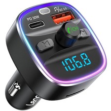 LENCENT Bluetooth 5.4 FM Transmitter Car Adapter 48W PD Small, Colorful-48W