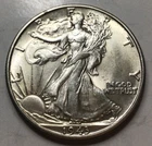 1943-D Walking Liberty Silver Half Dollar. Choice BU, STC! J117